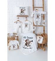 Pia Baby Premium %100 Pamuk Yenidoğan Bebek Hediyesi Erkek 11 Parça Hastane Seti 5007-00 (Ekru)