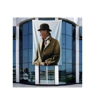 Üniformalı Gazi Mustafa Kemal Atatürk- Ay Yıldız Bayrak Poster Bayrak Raşel Kumal 4x6 metre ATA18