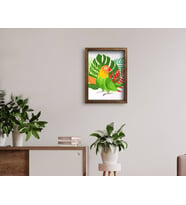 BK Home Doğal Masif Ahşap Çerçeveli Tablo 45x65cm-64