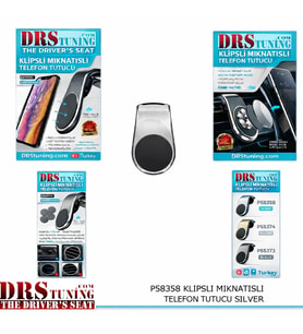 Oto Telefon Tutacağı Klipsli Mıknatıslı Gri