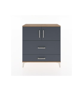Arges Şifonyer 2 Raflı 2 Çekmeceli 2 Kapaklı 88x30x96 Çam-Antrasit