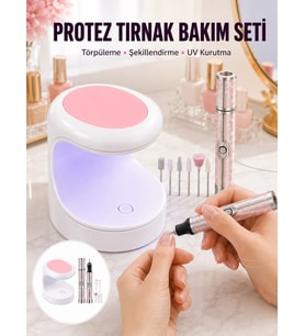 20.000 RPM Tırnak Matkabı + Mini LED Oje Kurutma Cihazı Seti Yeni Nesil