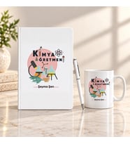 Kimya Öğretmenine İsme Özel Defter Kalem ve Kupa Hediye Seti