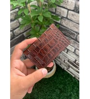 Guard Taba Croco Hakiki Deri Mini Kredi Kartlık (Renksiz)