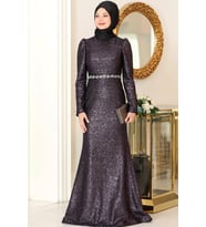 Nihal Abiye Elbise Mürdüm SN82