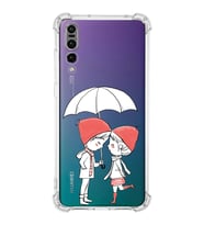Huawei P20 Pro Uyumlu Köşe Korumalı Antişok Kapak Aşk Tasarımlı Şeffaf Silikon Kılıf