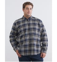 LCWAIKIKI Classic Haki Regular Fit Uzun Kollu Ekose Erkek Gömlek