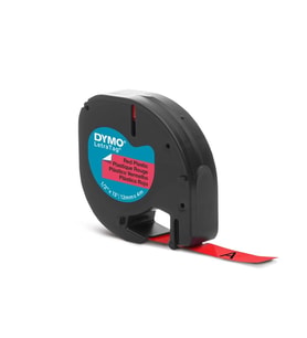 DYMO S0721630 LetraTag Plastik Şerit ( 12 mm X 4 mt ) , Kırmızı (59424) 91203
