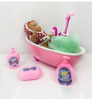 Küvetli Müzikli Banyo Yapabilen Oyuncak Et Bebek Seti