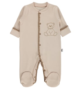 Civil Baby Oturan Tatlı Ayı Baskılı 1-9 Ay Tulum - Fil Dişi