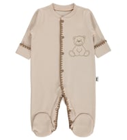 Civil Baby Oturan Tatlı Ayı Baskılı 1-9 Ay Tulum - Fil Dişi