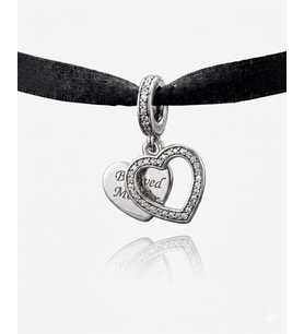 Gümüş Kalp Detaylı Charm