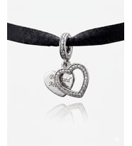 Gümüş Kalp Detaylı Charm