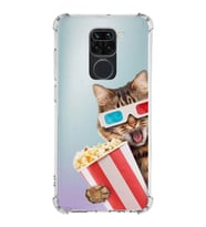PrintiFy Xiaomi Redmi Note 9 Uyumlu Kedi 1 Baskılı Şeffaf Köşe Korumalı Antişok Kılıf