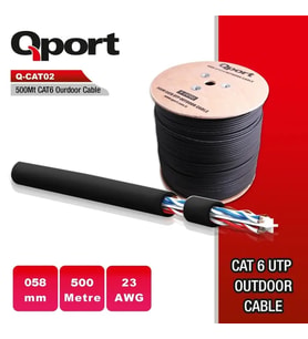 QPORT Q-CATO2 CAT6 23 AWG UTP 500M OUTDOOR KABLO