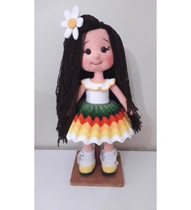 Papatya Karnaval Bebek Amigurumi Organik Oyuncak