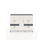 Arges Dolap 12 Raflı 2 Çekmeceli 8 Kapaklı 220x30x163 Antrasit-Aytaşı/Antrasit