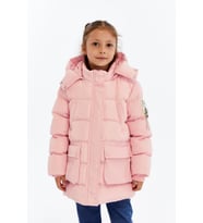 Kız Çocuk Kalın Kışlık Kapüşonlu Kaban 51349 (Pembe)