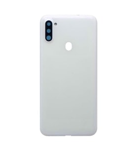 Samsung Galaxy A11 Logolu Kasa Kapak - LENS VE PARMAKİZİ HARİÇ (A.GRI-BEYAZ)