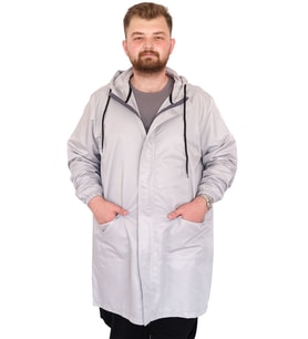 Mode XL Büyük Beden Erkek Yağmurluk Kapşonlu 22700 Gri