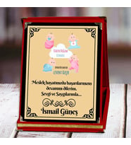 Kadın Doğum Uzmanı Baskılı Plaket (2. Tasarım)  Kişiye Özel (Kırmızı)