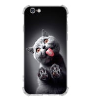 PrintiFy Apple iPhone 6S Plus Uyumlu Kedi 2 Baskılı Şeffaf Köşe Korumalı Antişok Kılıf