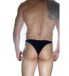 Erkek Arkası Büzgülü Siyah Brazillian Slip