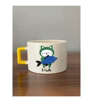 Balık Burcu ve Onla Alakalı Komik Açıklama Baskılı Sarı Kulplu Prime Kupa Bardak Fincan Mug