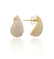 Damla Kesim Zirkon Taşlı Gold Kaplama 925 Ayar Gümüş Kadın Küpe 201022861