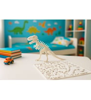 3D Dinozor Maket Oyuncak – T-Rex Maket (Doğal Beyaz)