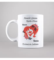 Anneler Günü Tasarımlı Kupa Kişiye Özel