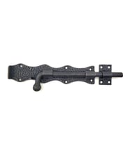 Antika Tarz Dekoratif Pirinç Dövme Kapı Sürgüsü - 20cm, Oksit