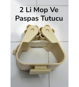 2 Adet Çok Amaçlı Paspas Fırça ve Mob Askısı Sap Tutucu