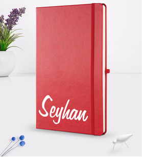 BK Gift Kişiye Özel El Yazısı Tasarımlı Kırmızı Termo Deri Defter 16x24cm Model 2