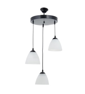 Rys Retro Metal Opal camlı 3 lü Dekoratif Modern Sarkıt Avize Çap:30 cm (Burnt Olive)