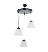 Rys Retro Metal Opal camlı 3 lü Dekoratif Modern Sarkıt Avize Çap:30 cm (Burnt Olive)