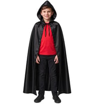 Halloween Kapüşonlu Siyah Pelerin Çocuk