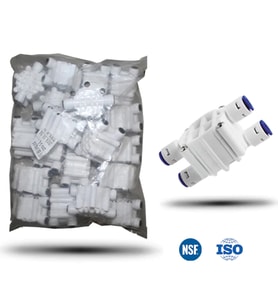 20 Adet Toptan Su Arıtma Cihazı Shut Off Valfe 4 Yollu Quick Vana (Krem)