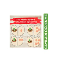 1-20 Arası Sayılarla Yumurtaları Eşleştirme (10 Sayfa A4 Boyut)