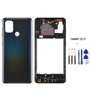 Samsung Galaxy A21S - SM-A217F FULL Kasa Arka Kapak Takım SİYAH - TAMİR SETİ