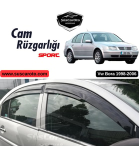 Vw Bora 1998-2006 Uyumlu Mugen Cam Rüzgarlığı Seti Piano Black 4'lü İthal
