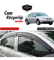 Vw Bora 1998-2006 Uyumlu Mugen Cam Rüzgarlığı Seti Piano Black 4'lü İthal