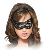 Siyah Deri Kadın zorro Fantezi Fetiş Maske + Erotik Masaj Yağı