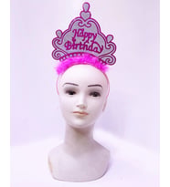 Happy Birthday Neon Pembe Renk Doğum Günü Tacı 24x15 Cm