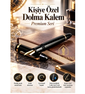 Parlak Siyah Bradley Dolma Kalem Kişiye Özel İsimli