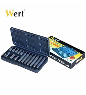 WERT 2243 Torx Bits Uç Seti, 15 Parça (Karışık)