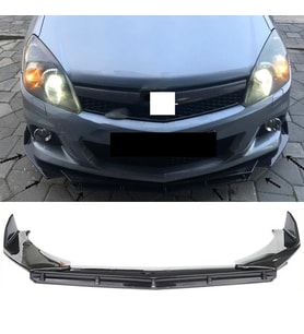 Opel Astra H Ön Lip Parlak Siyah 3 Prç Brabus Kırılmaya Dayanıklı ABS