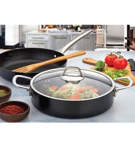 Evimsaray Zest Gusto Granit Basık Tencere 28 cm (Siyah)