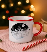 BK Gift Kişiye Özel İsimli Yılbaşı Tasarımlı Kırmızı Emaye Kupa Bardak -9, Arkadaşa Hediye, Yeni Yıl Hediyesi