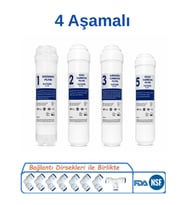 Avon Class 4 Aşamalı Kapalı Kasa Su Arıtma Cihazı 4'lü Filtre Seti Sediment GAC Karbon Granül Karbon Post Karbon Ön Filtre Seti